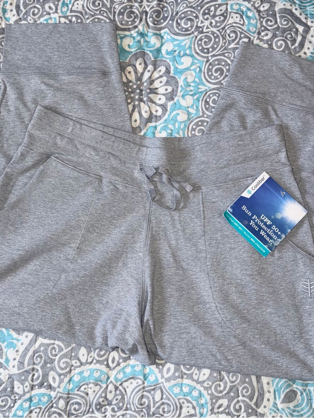 Coolibar UPF 50+ Gray Drawstring Lounge Shorts NWT MEDIUM